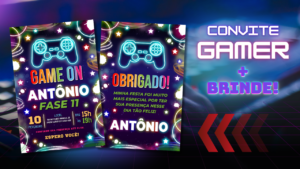 Leia mais sobre o artigo Convite Digital de Vídeo Game: Entre no Jogo com Estilo e Neon!